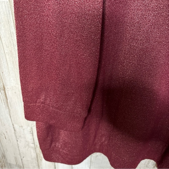 Woman Within Sweatshirt Womens Pullover Round Neck  Maroon & Metallic 2X - Picture 5 of 16